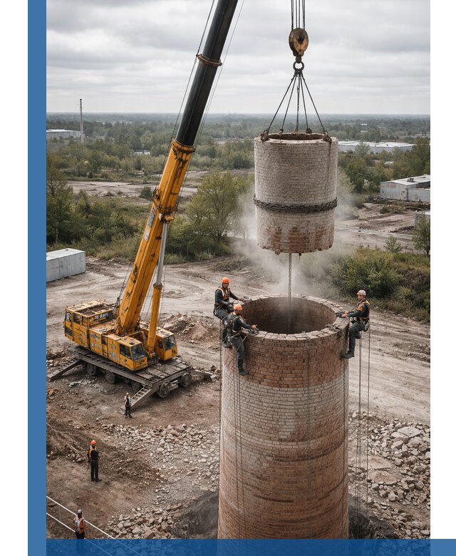 Демонтаж дымовой трубы в Сарове с гарантиями безопасности