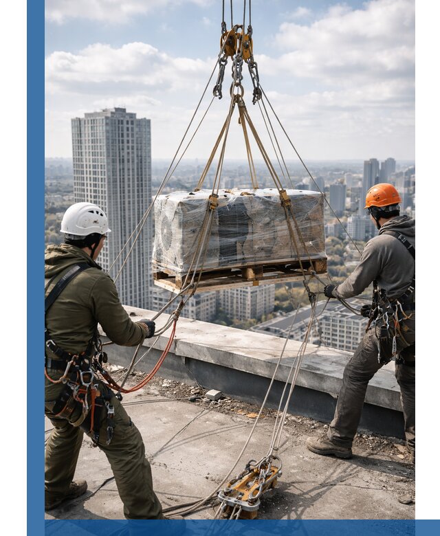 Подъем и монтаж крупногабаритных грузов на крышу в Сарове