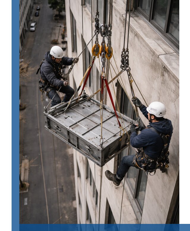 Спуск и подъем грузов по фасаду в Сарове для зданий