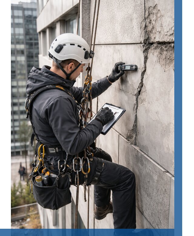 Обследование фасада альпинистами в Сарове от 125 р. | ВЫСОТНИК-Сро