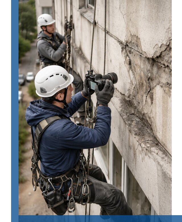 Фотофиксация дефектов фасада с высотной съемкой в Сарове